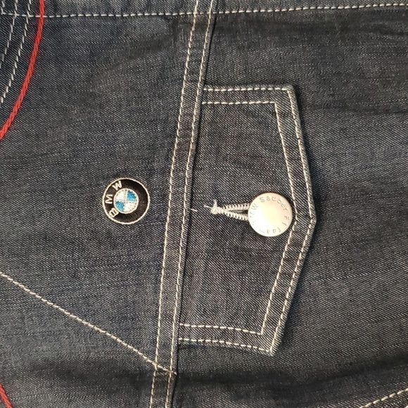 BMW Sauber F1 Team Denim Jacket Women's Medium Light Blazer Zipper - Picture 6 of 13